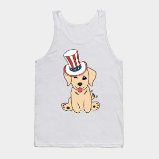 Funny retriever dog is wearing uncle sam hat Tank Top